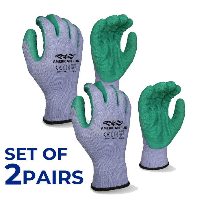 Cotton Knit Latex Palm Crinkle-Grip Gloves