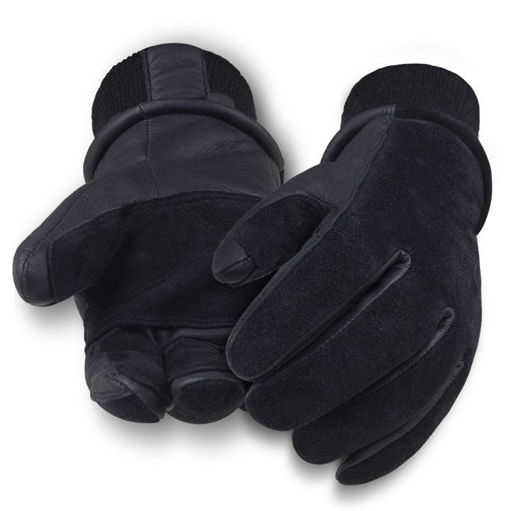 Premium Deerskin Winter Gloves — Black